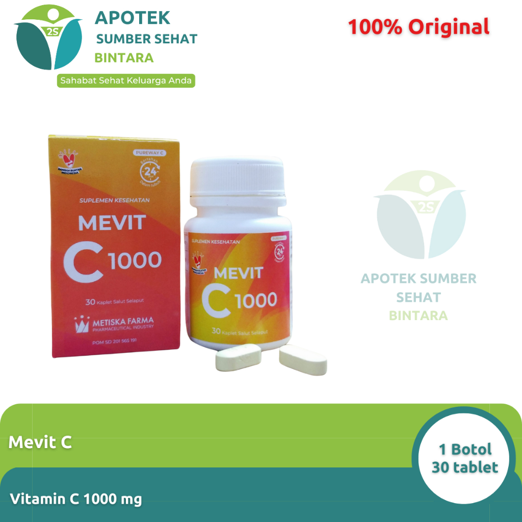 Mevit C1000 - Vitamin C 1000 mg - 1 Botol 30 tablet