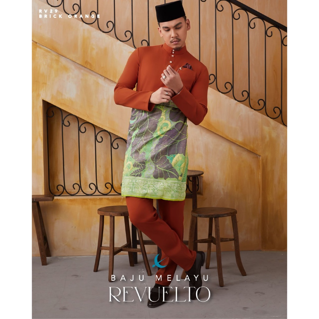 BAJU MELAYU ELRAH EXCLUSIVE SENNA 2025 'Orange Series'