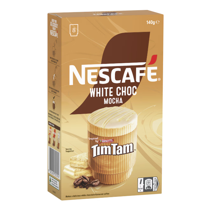 

Nescafe White Chocolate Mocha Tim Tam Coffee Sachets 8 pack