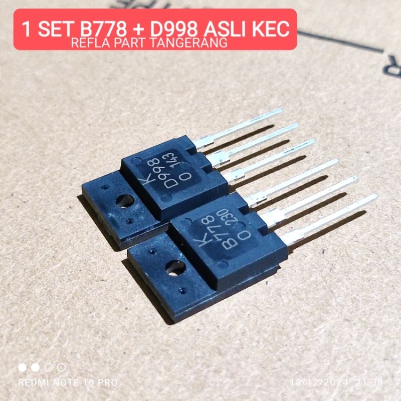 TRANSISTOR 2SB778 B778 2SD998 D998 KEC ASLI