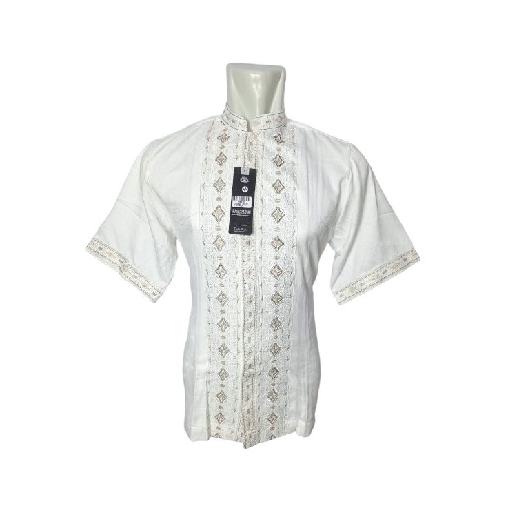 Baju Koko Muslim Hasgradini - Jaguar Putih Bw Lengan Pendek