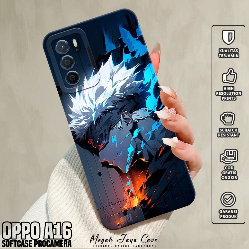 Case Oppo A16 - Casing Oppo A16 Motif Gojo Satoru - Silikon Hp Oppo A16 - Softcase Hp Oppo A16 - Kon