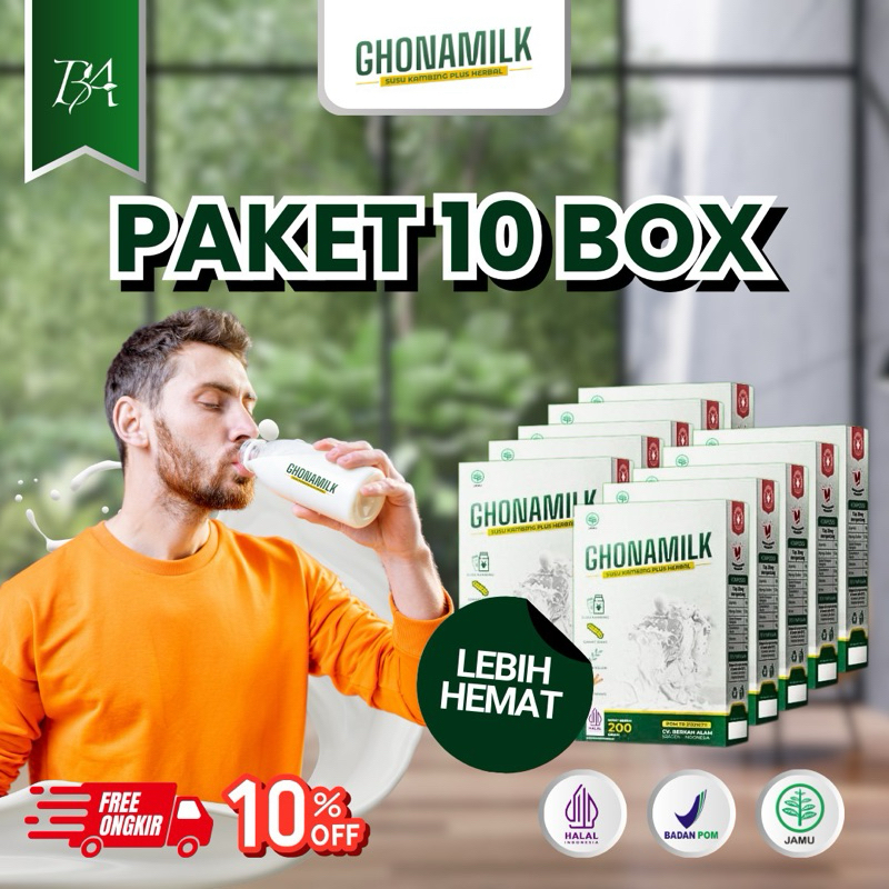 

(PAKET DISTRIBUTOR 10 BOX) Ghonamilk susu etawa untuk asam urat, nyeri sendi, sakit punggung, tbc, bronkitis, sesak nafas