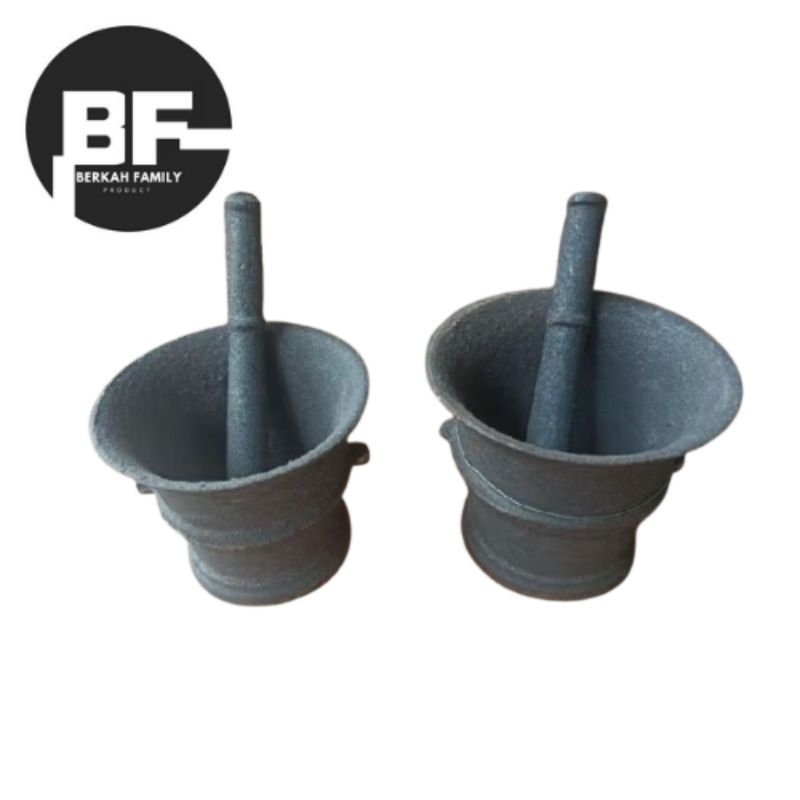 Lumpang Besi Tebal / Tumbukan Jamu Besi Cor / Lumpang Ulekan