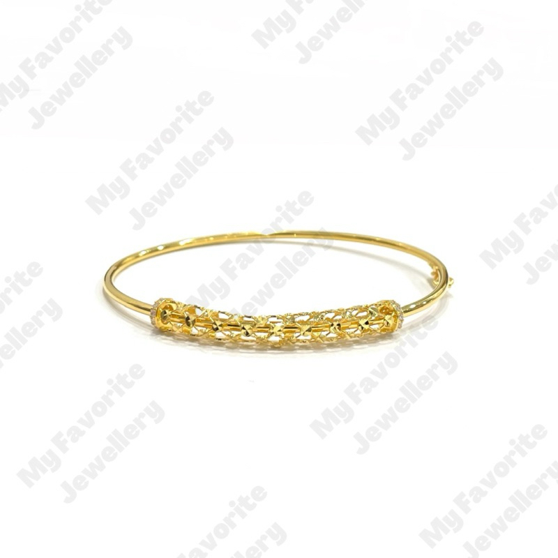 Gelang Bangle Pipa Etnik EMAS ASLI Kadar 700 dan 875
