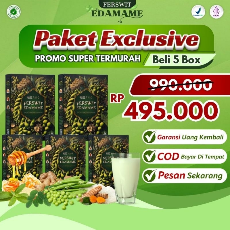 

Ferswit Susu Edamame Jepang 100% Original Paket 5 Box Kemasan 200gr Ampuh Atasi Mslah Tulang & Sendi