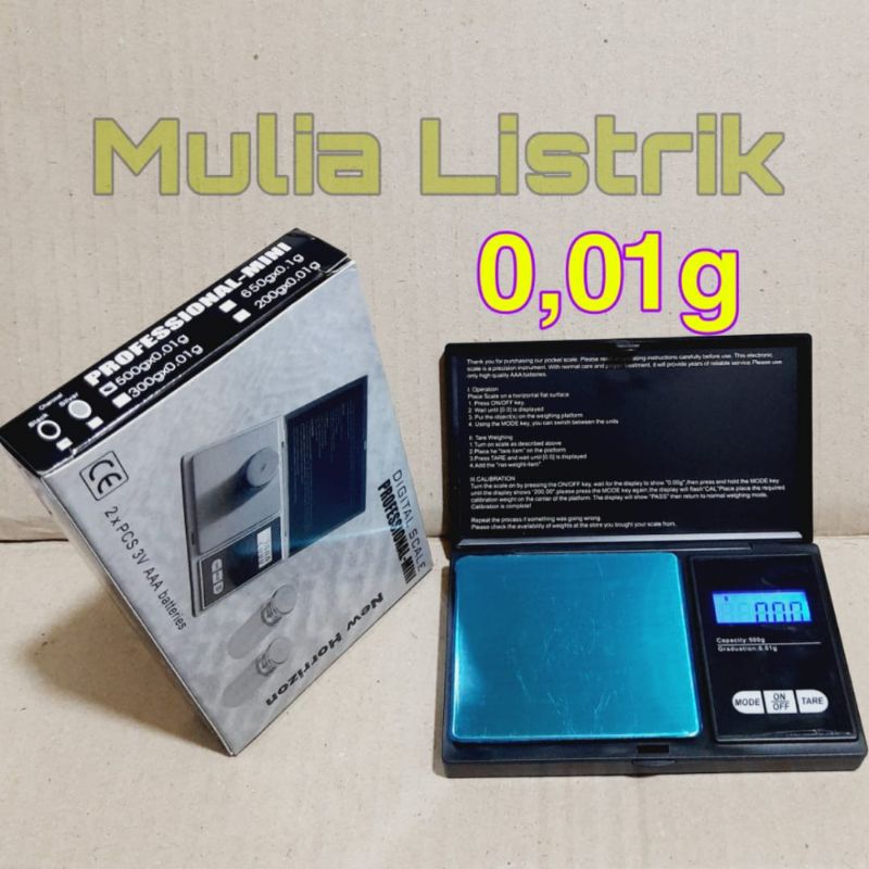 Timbangan perhiasan / Timbangan emas 0,01g ~ 500g / Timbangan mini Digital