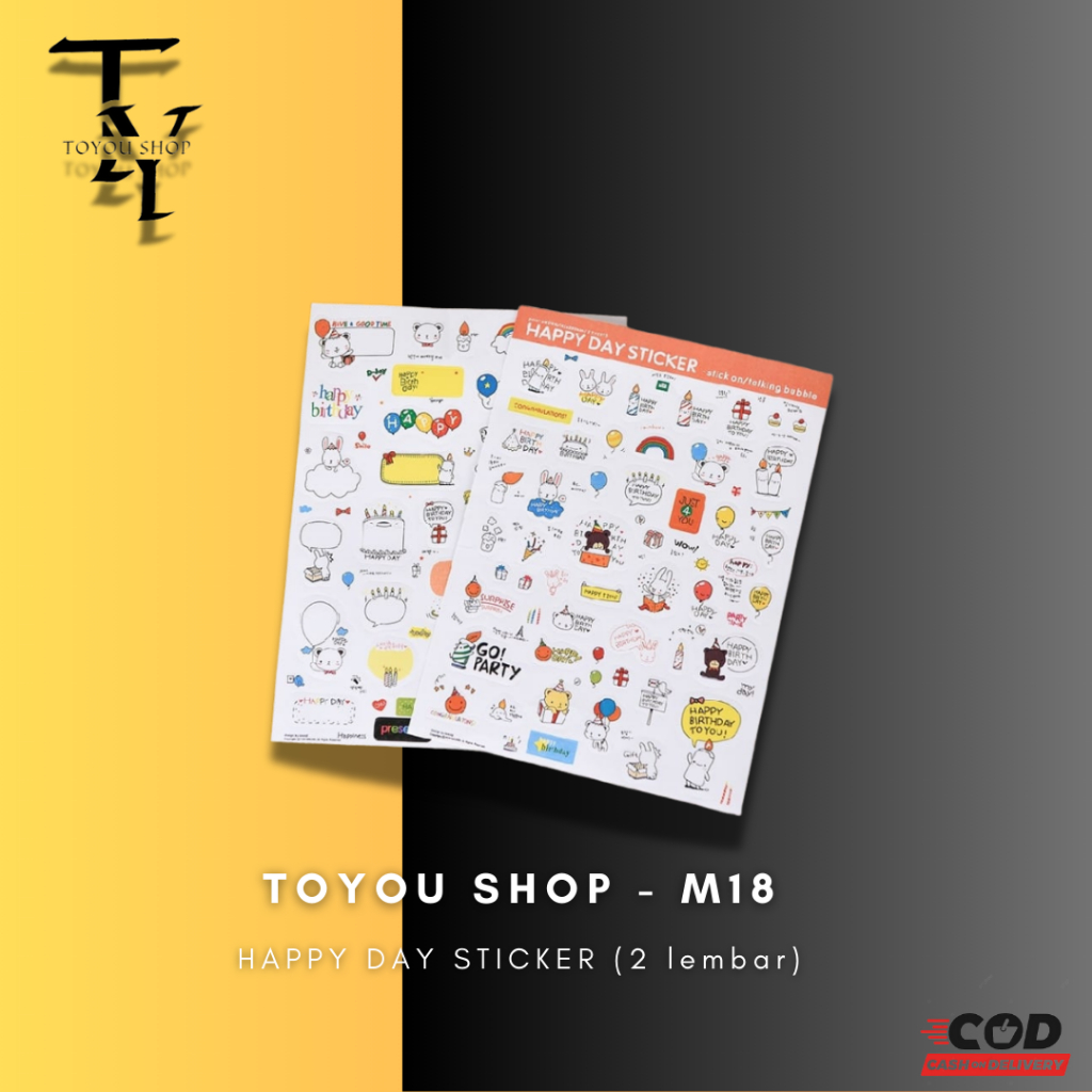

[TOYOU SHOP M18] STIKER HAPPY DAY / DIY / MAINAN / KERAJINAN TANGAN / SCRAPBOOK / REWARD