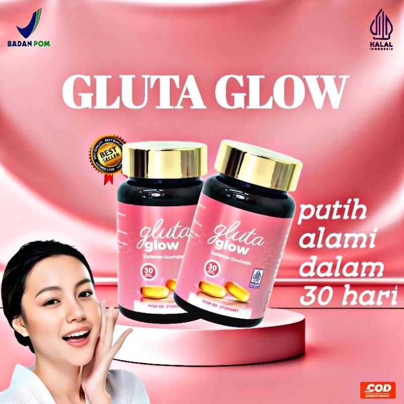 Gluta Glow Skin Up Plus 30 Kapsul Suplemen L-Glutathione 300mg Pencerah Kulit