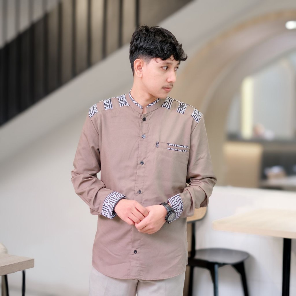 Terbaru Baju Koko Pria Lengan Panjang Warna Putih Baju Koko El Rumi Terbaru Koko Kombinasi Batik
