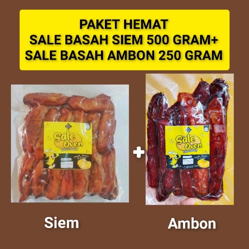 

(PAKET HEMAT) Sale Pisang Basah Siem 500 Gram+Sale Pisang Basah Ambon 250 Gram Kemasan Vacum