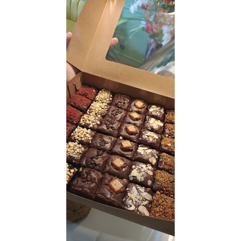 

Brownies fudgy mix toping loyang besar