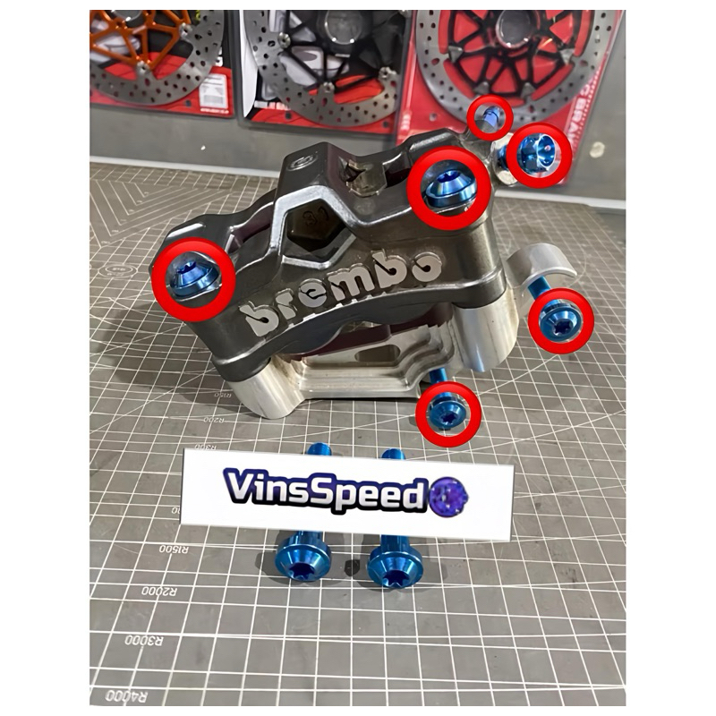 BAUT TITANIUM UNTUK KALIPER BREMBO M432 M50 GP4RX M7 STAYLEMA BAUT TITANIUM BREKET KALIPER BAUT TITA