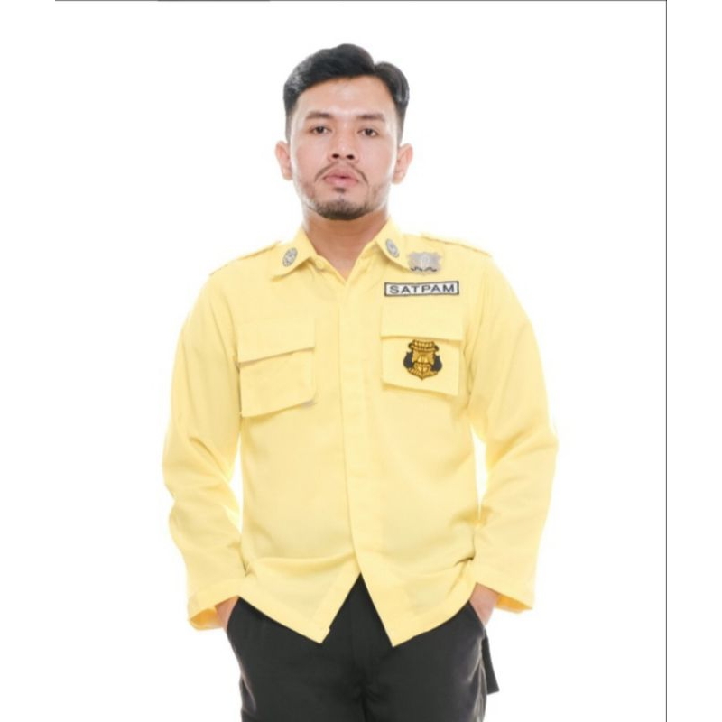 BAJU SATPAM/SECURITY CREAM TERBARU PDH/PDL PENDEK/PANJANG