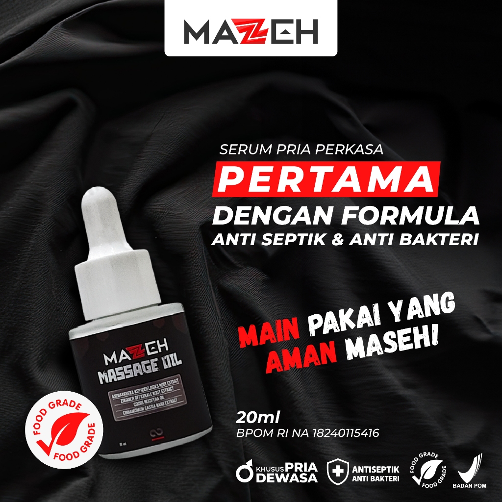 Mazzeh - Massage Oil For Men Membantu Atasi Ejakulasi Dini Dengan Antiseptik dan Anti Bakteri