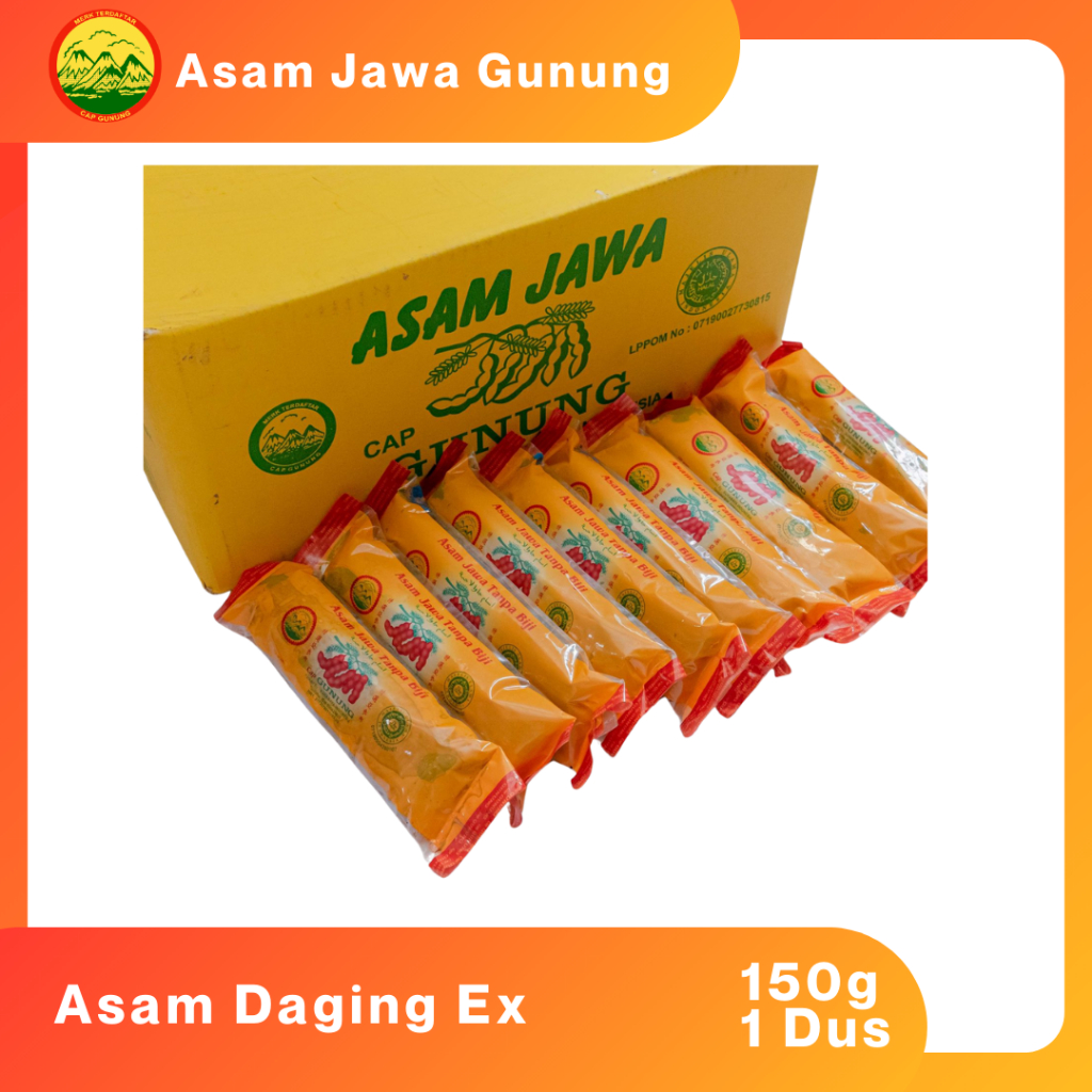 

ASAM JAWA TANPA BIJI 150 GRAM x 100 bksCAP GUNUNG / ASAM JAWA MADURA