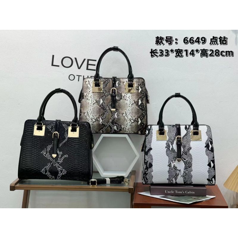 Tas Selempang Fashion Wanita Kerja Kantor Pesta Original Import Motif Ular Qian Dai Er 6649