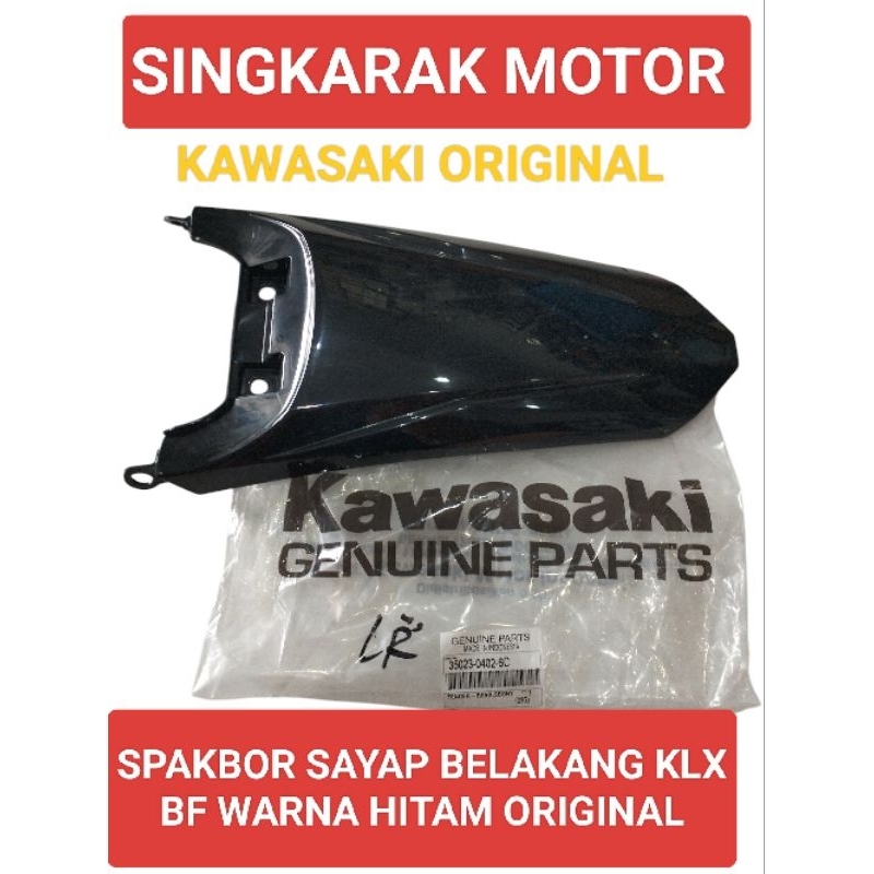 SPAKBOR SAYAP BELAKANG KAWASAKI KLX 150 BF WARNA HITAM ORIGINAL