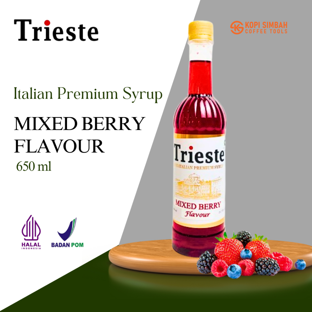 

Syrup TRIESTE Rasa MIXED BERRY 650 ml Italian Premium Sirup Bery Flavoured Minuman Bartender Kopi