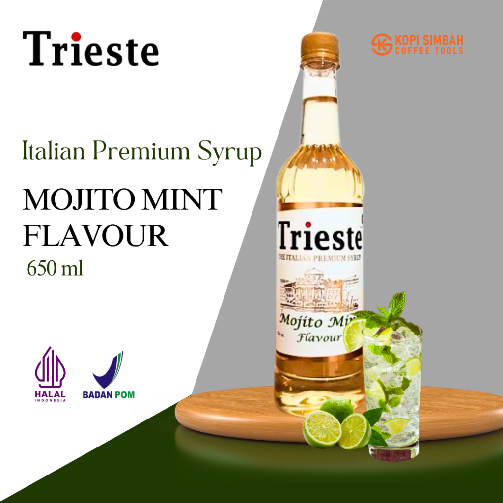 

Syrup TRIESTE Rasa MOJITO MINT 650 ml Italian Premium Sirup Flavoured Minuman Bartender Kopi