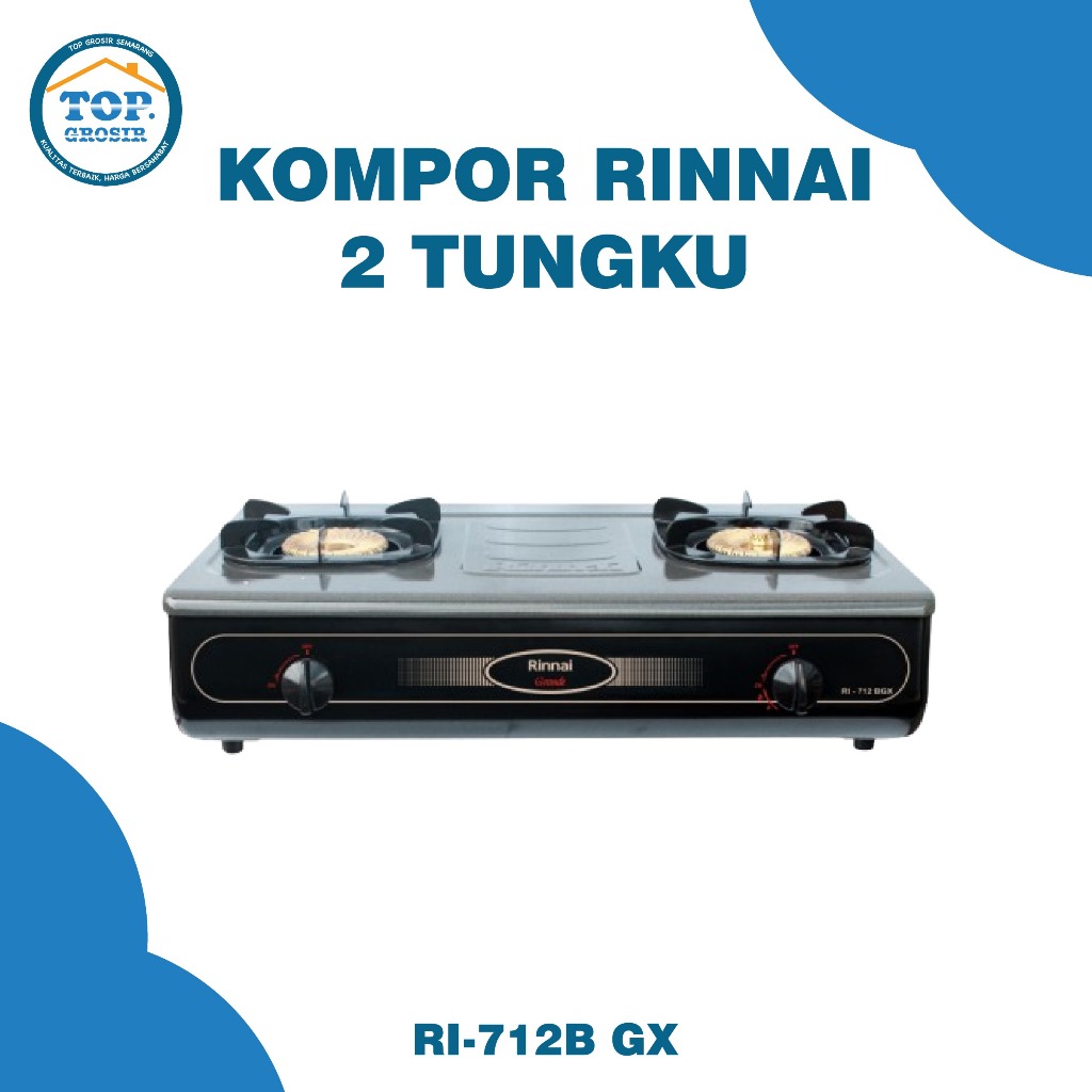 Kompor Gas Rinnai 2 Tungku RI 712BGX/RI712BGX/RI 712 BGX/RI-712-BGX/RI-712BGX/Kompor Gas Rinnai 2 Tu