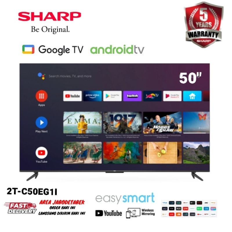 SHARP LED TV 50 INCH ANDROID SMART 2T-C50EG1I