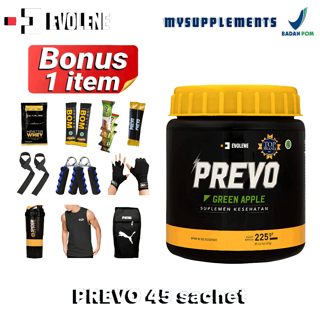 Evolene Prevo Green Apple 45 Sachet Preworkout Evolene