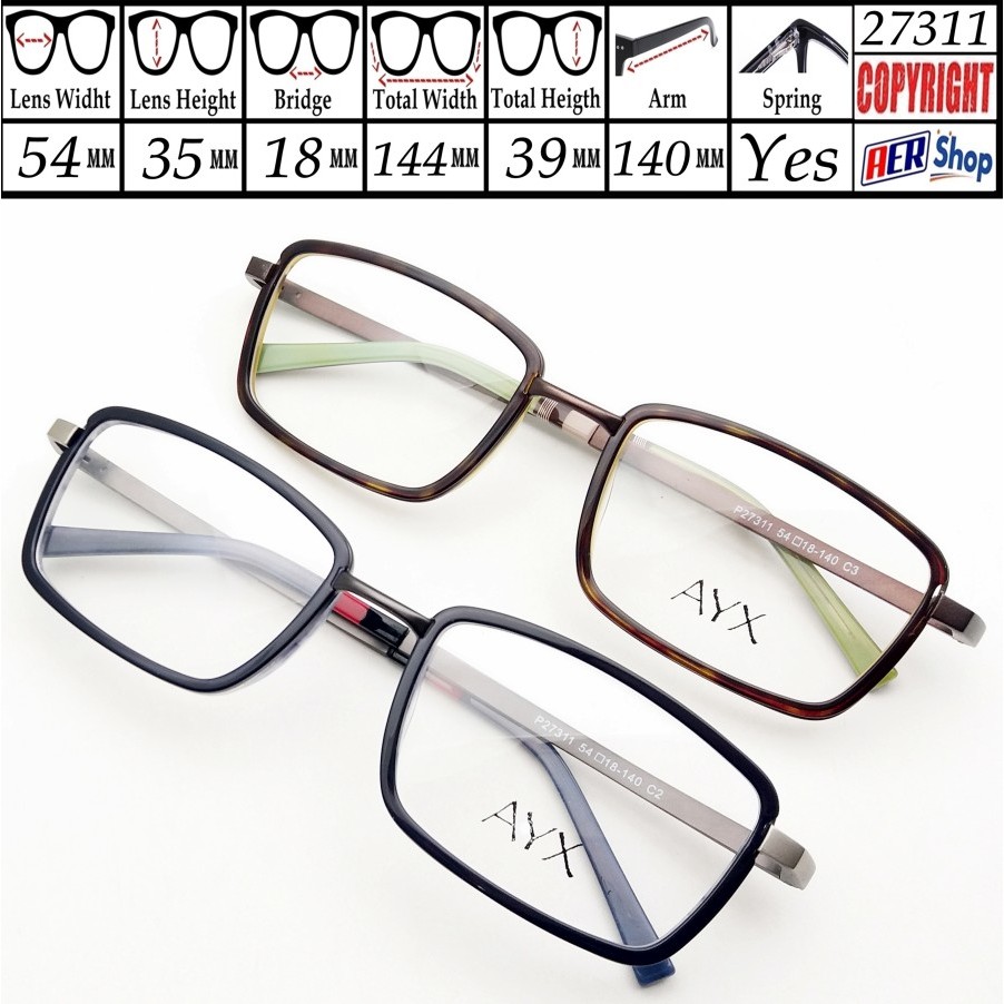 Frame AYX ORIGINAL kacamata minus frame kotak terbaru stylis elegan kacamata frame korea hight quali
