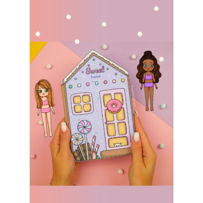 CANDY PAPER DOLL HOUSE QUIET BOOK MAINAN RUMAH RUMAHAN