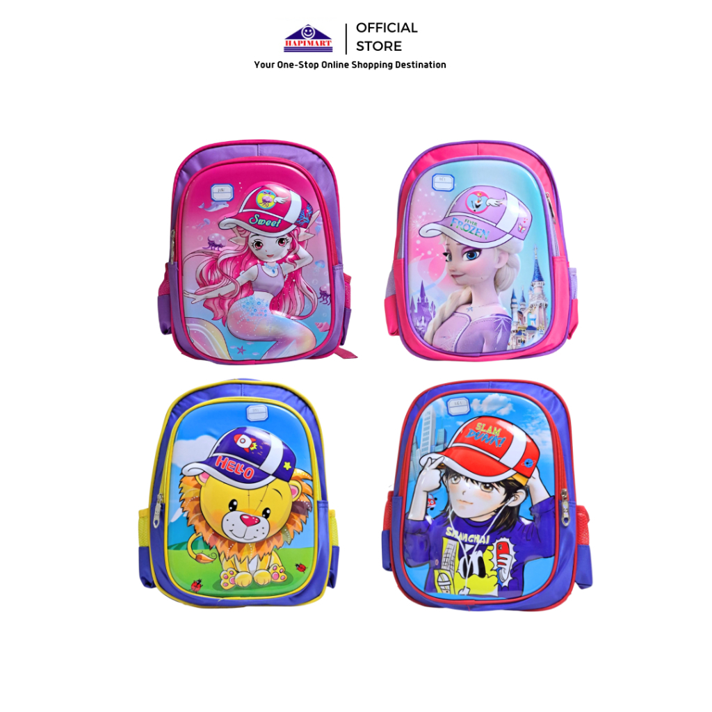 Tas Sekolah Ransel Karakter Kartun Anak TK SD Model Timbul 3D Tas Cewek Cowok #1151