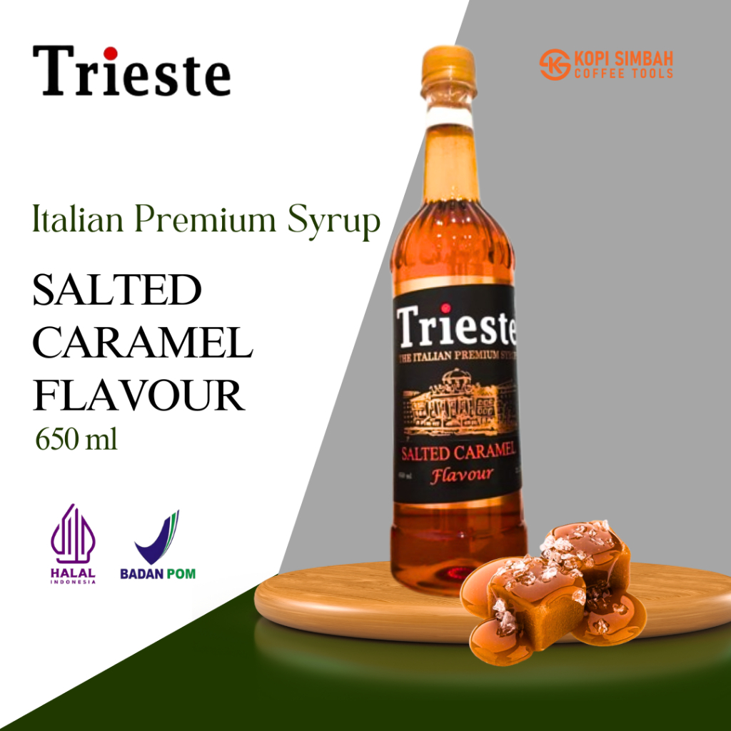 

Syrup TRIESTE Rasa SALTED CARAMEL 650 ml Italian Premium Sirup Karamel Flavoured Minuman Bartender