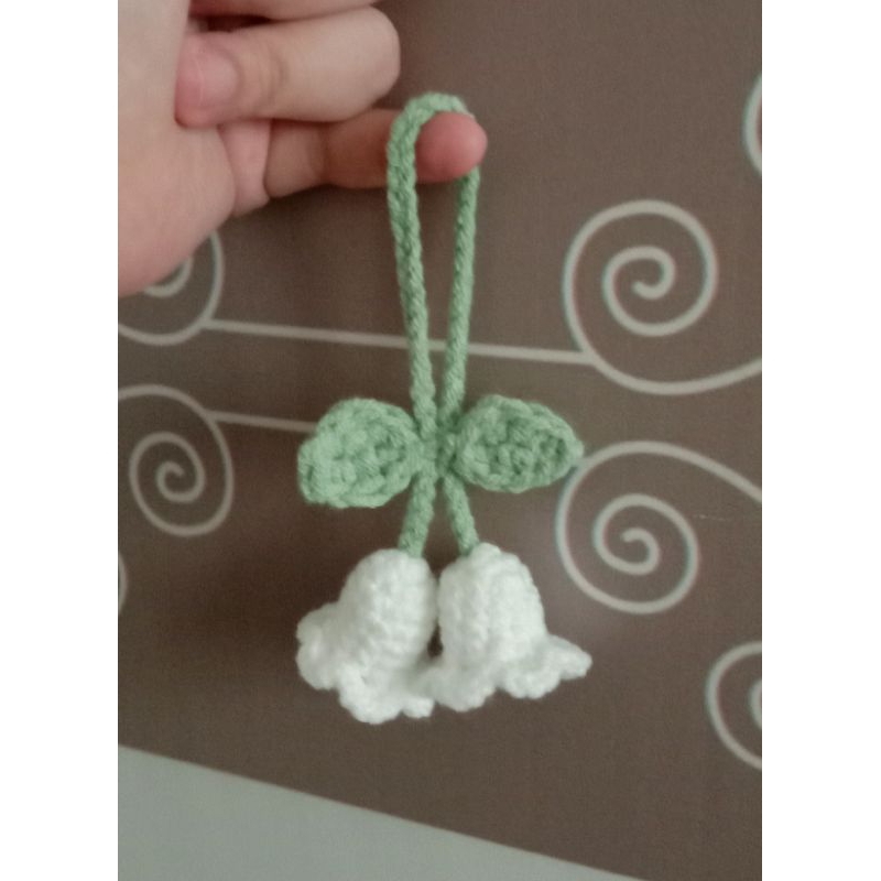Gantungan Tas Lily of The Valley / Bell Flower Crochet Bag Charm / Gantungan Mobil