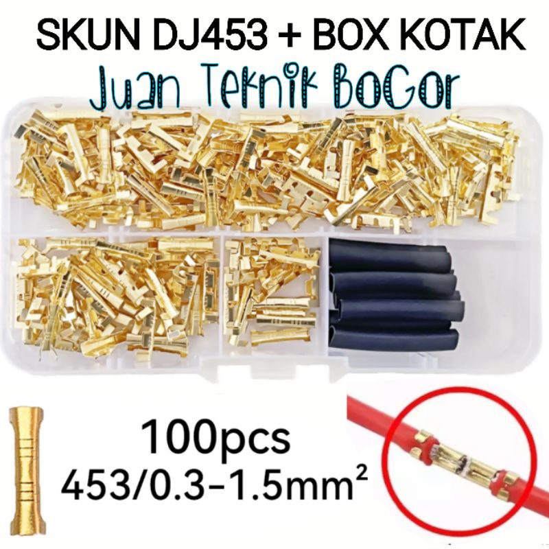 Skun DJ453 + Box Kotak 100pcs penyambung kabel dj-453