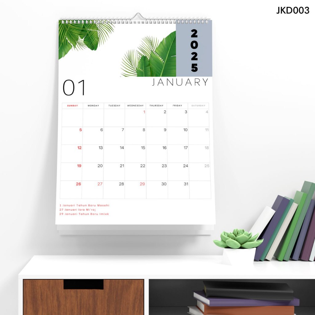 

Kalender Dinding 2025 Bunga Aesthetic Lengkap Libur Nasional 12 Lembar Art Paper Hiasan Ruangan