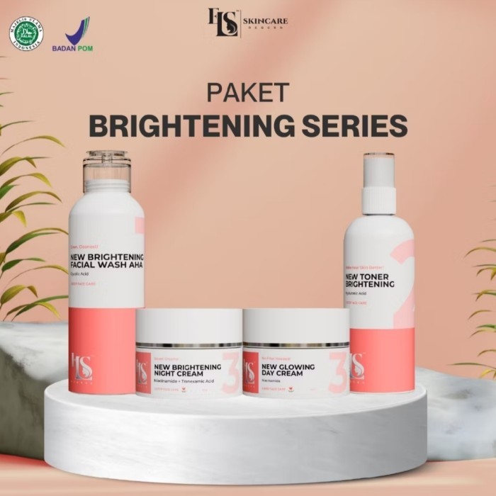 Skincare BPOM Cream Pemutih Wajah BRIGHTENIG Glowing Kosmetik Kecantikan Bedak LS SKIN CARE (eLStm)
