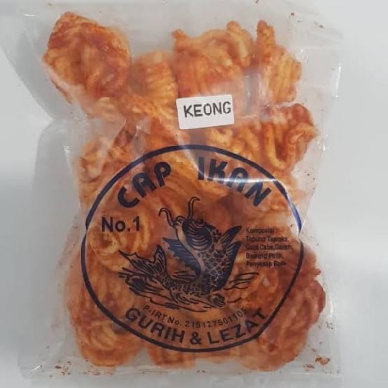 

Keripik Keong Premium Cap Ikan - Gurih dan Lezat