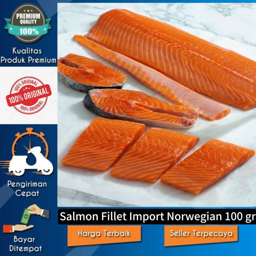 

Salmon Fillet Premium Import Norwegian - Steak Cut Frozen (100gr)