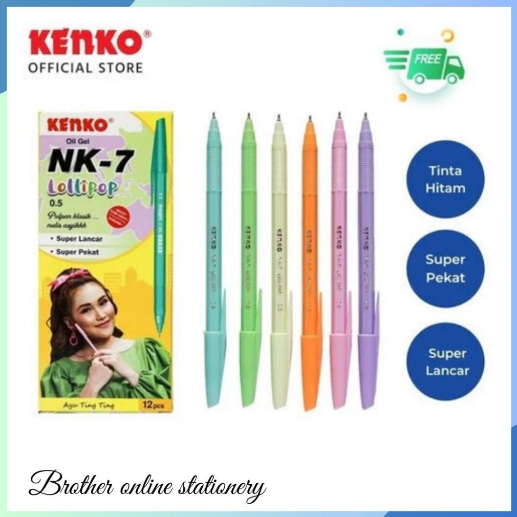 

BOS Pen Gel KENKO NK-7 0.5mm (12pcs) / Pulpen / Balpen