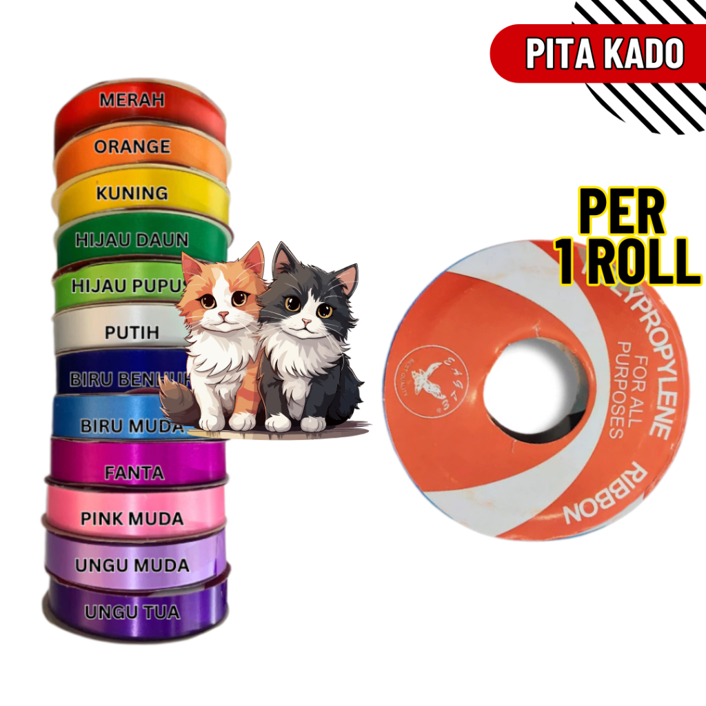 

Pita Kado 3/4 Inch / Pita Jepang 2 cm EAGLE / Hasan / Pita Kado souvenir Kerajinan Hiasan / Duta Gemilang