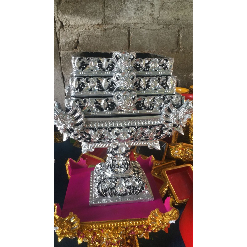 dulang dewi susun 3 uk.30cm silver magenta