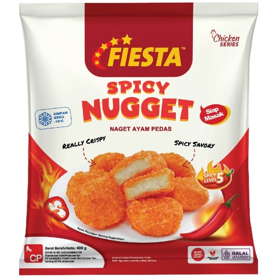 

CHICKEN SPICY NUGGET FIESTA 400GR HALAL NAGET AYAM PEDAS