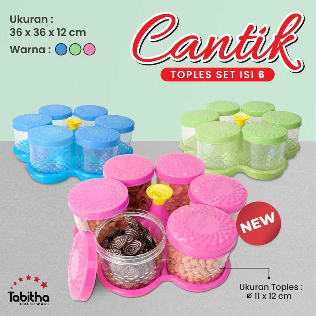 

6DAUN Calista Toples Kristal Enam Daun Toples Kue Lebaran/TOPLES Tabitha cantik set6