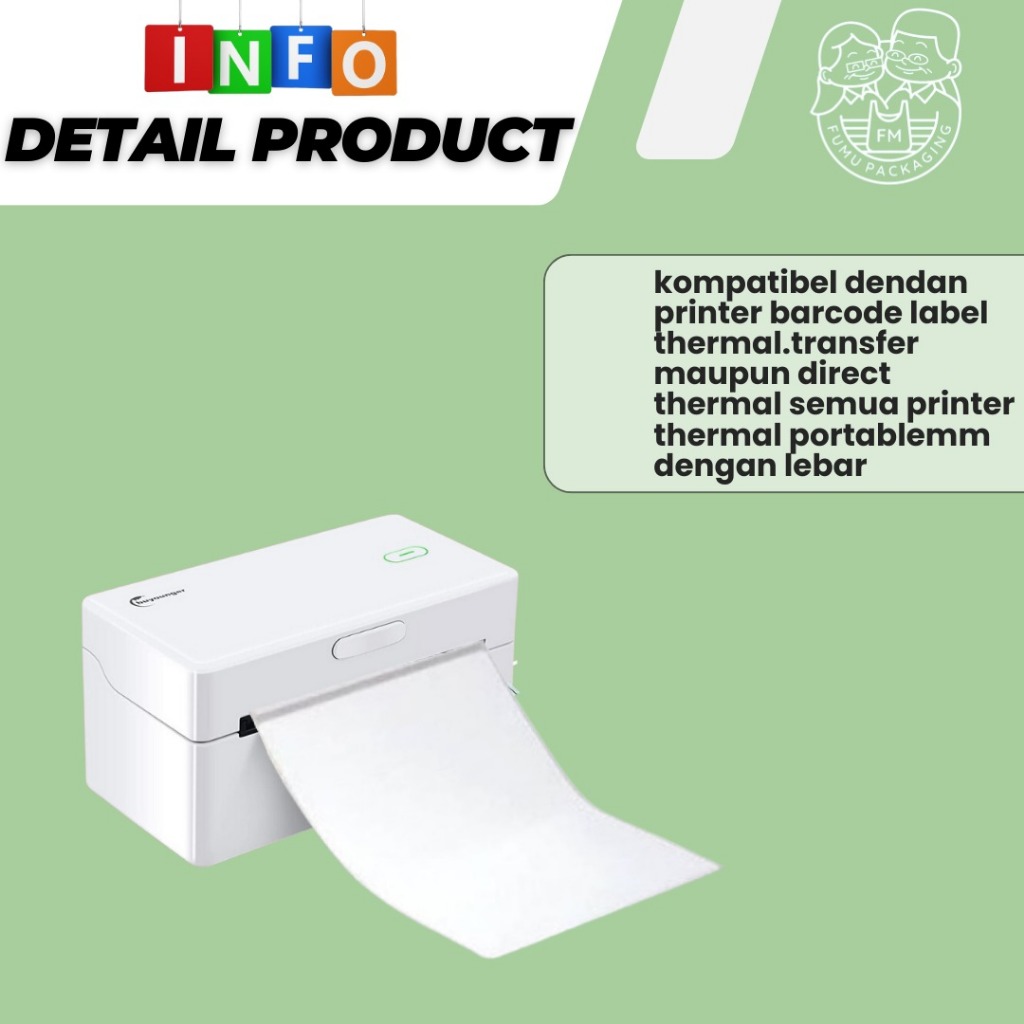 

lkjj Sticker Label Thermal / Kertas Thermal Barcode Premium 100x100mm Isi pcs Lem Kuat Wateroof
