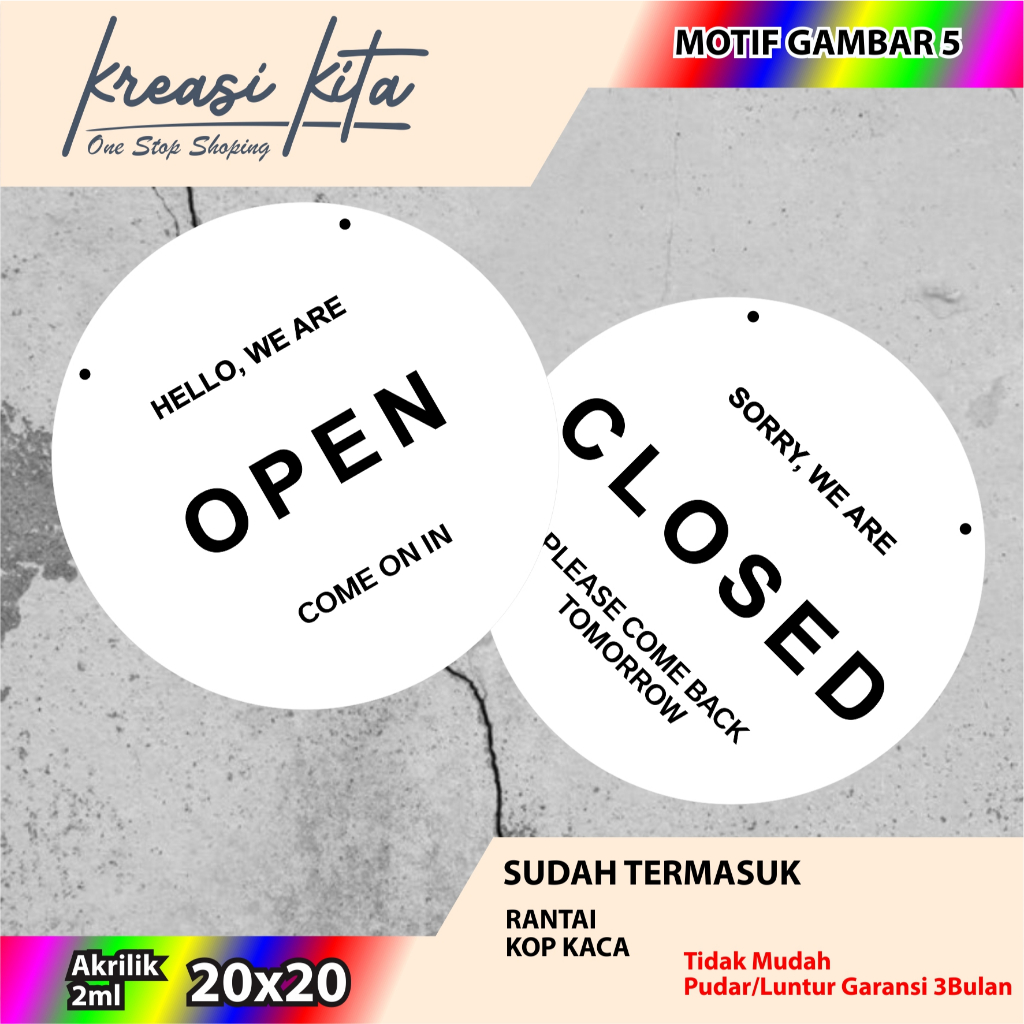 

AKRILIK OPEN CLOSE TIPE 6 AKRILIK CUSTOM OPEN CLOSE