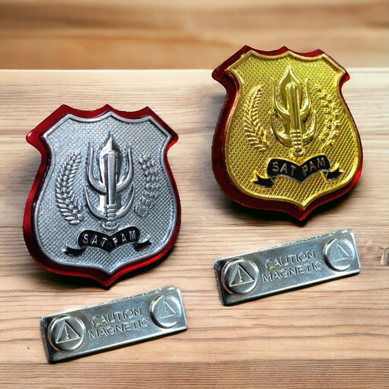 Pin kewenangan akrilik magnet satpam security