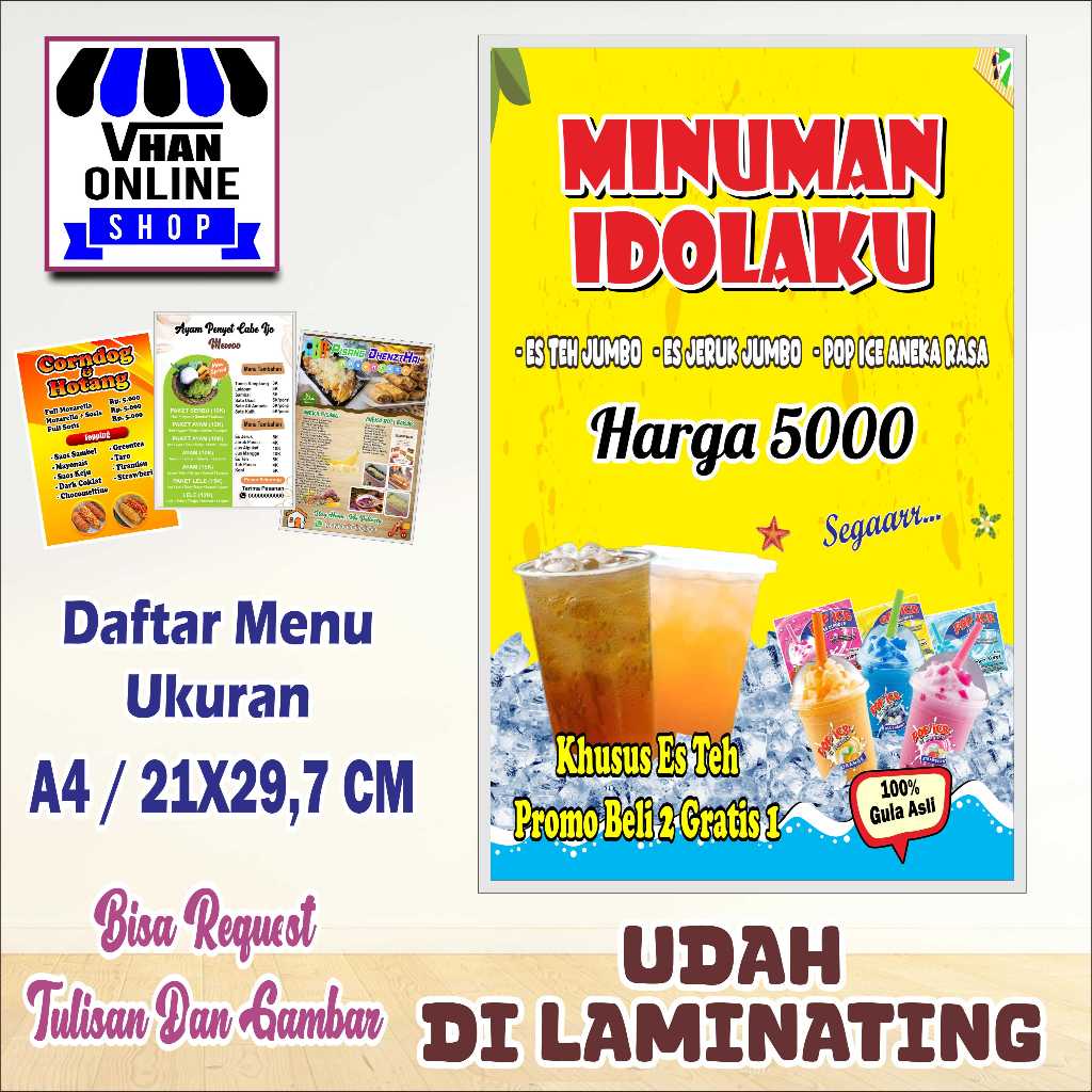 

Cetak Poster Daftar Menu Untuk Minuman Keren