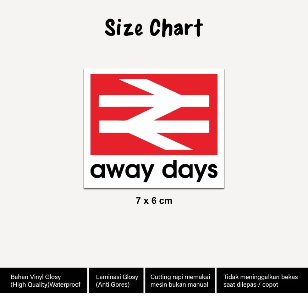 

Stiker Casual Brand Football Anti Air Awaydays Sticker Helm Motor Laptop Kasual