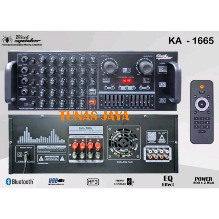 POWER AMPLI BLACKSPIDER KA1665 AMPLI BLACK SPIDER KA 1665 ORIGINAL GARANSI RESMI