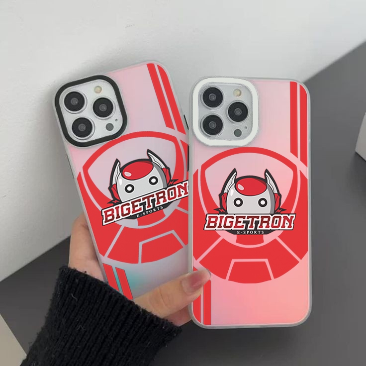 Case Hologram Iphone "SR - Bigetron Esports " 15 14 XR X XS 13 11 12 PRO MAX Casing Rainbow Aurora S