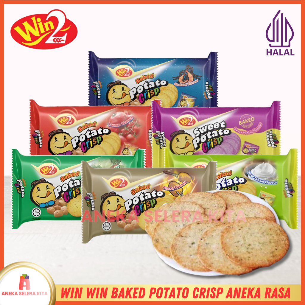 

Win2 Baked Potato Crisp Vegetable,BBQ,Sweet Potato,Sour Cream,Tomato Flavour 120gr